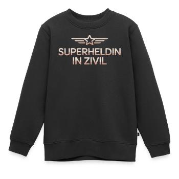 Super-héroïne en costume de super-héros civil - Sweat Premium enfant bio - noir - Devant - AI Model Kid Female (0cm)