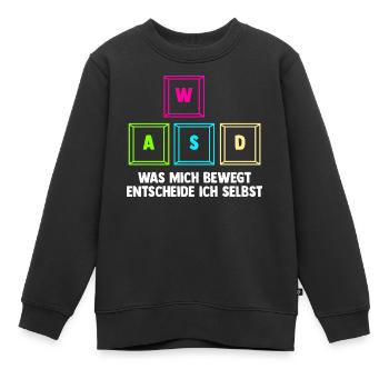 Gaming Computer Gamer Gaming Gamer - Kids Premium Organic Sweatshirt - black - Front - AI Model Kid Female (0cm)
