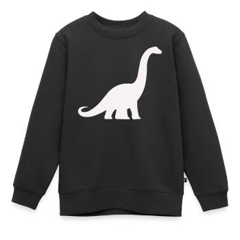 Silhouette de dinosaure à long cou - Sweat Premium enfant bio - noir - Devant - AI Model Kid Female (0cm)