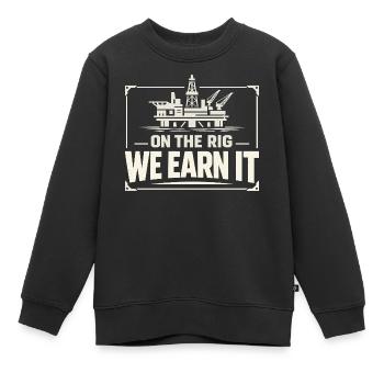 Offshore-bohrer-rig-bohrer Bohrboden Offshore - Kinder Premium Organic Sweatshirt - Schwarz - Vorne - AI Model Kid Female (0cm)