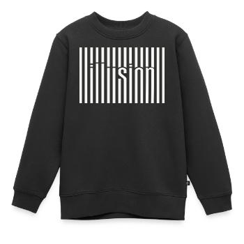 Barcode Illusion  - Kinder Premium Organic Sweatshirt - Schwarz - Vorne - AI Model Kid Female (0cm)