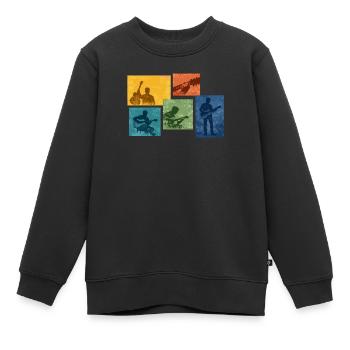 Guitar Grunge Color Blocks - Kids Premium Organic Sweatshirt - black - Front - AI Model Kid Female (0cm)