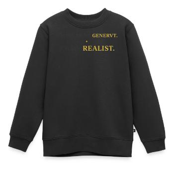 Ich bin nicht genervt, ich bin Realist - Kinder Premium Organic Sweatshirt - Schwarz - Vorne - AI Model Kid Female (0cm)