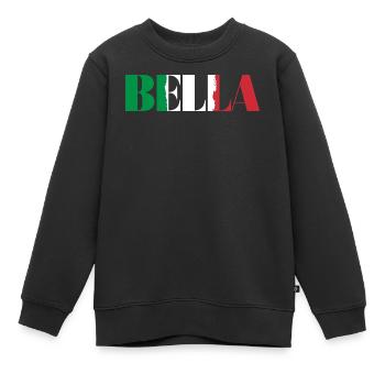 Bella Italia - Kinder Premium Organic Sweatshirt - Schwarz - Vorne - AI Model Kid Female (0cm)