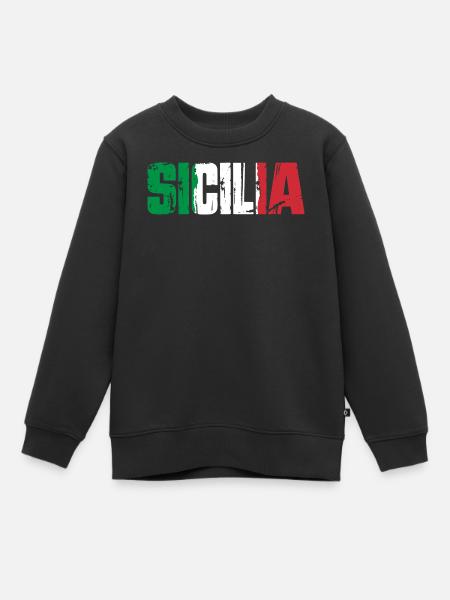 Sicile, Italie, île de Sicile - Sweat Premium enfant bio - noir