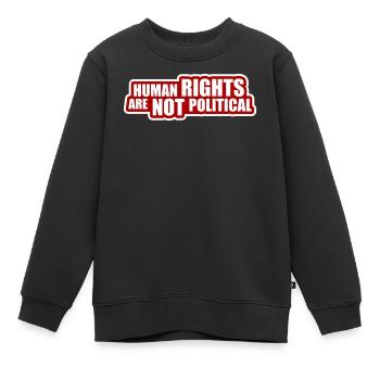 Les droits de l’homme ne sont pas politiques Logo Menschenrechte - Sweat Premium enfant bio - noir - Devant - AI Model Kid Female (0cm)