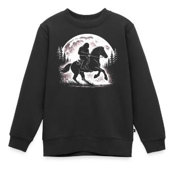 Bigfoot Reiten - Kinder Premium Organic Sweatshirt - Schwarz - Vorne - AI Model Kid Female (0cm)