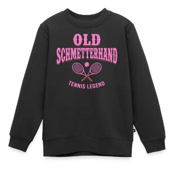 Tennis Fun Shirt, Old Schmetterhand Hoodie, Socken - Kinder Premium Organic Sweatshirt - Schwarz - Vorne - AI Model Kid Female (0cm)