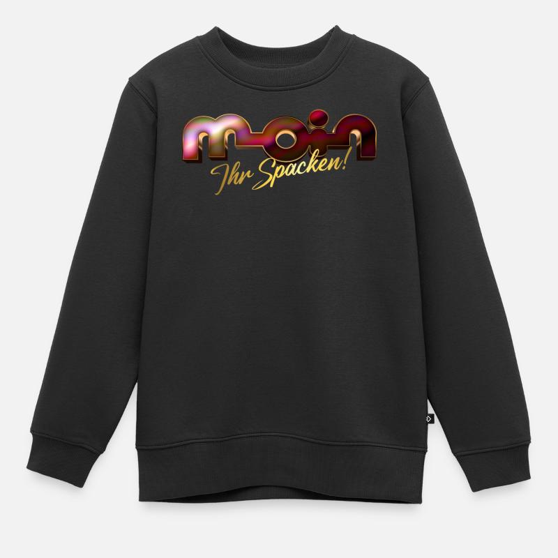 Moin ihr Spacken! - Kinder Premium Organic Sweatshirt - Schwarz