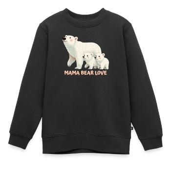 Mama Bärs Liebe zum Muttertag - Kinder Premium Organic Sweatshirt - Schwarz - Vorne - AI Model Kid Female (0cm)
