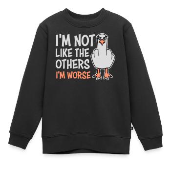 Mittelfinger Möwe Im Not Like The Others I'm Worse - Kinder Premium Organic Sweatshirt - Schwarz - Vorne - AI Model Kid Female (0cm)