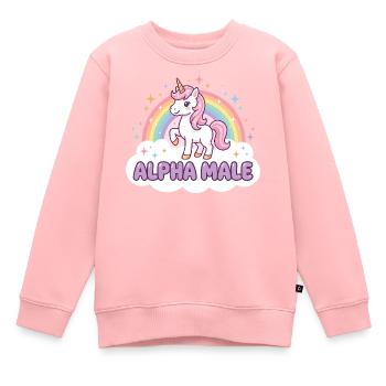 Chemise drôle de licorne pour les fans d’humour - Sweat Premium enfant bio - rose - Devant - AI Model Kid Female (0cm)