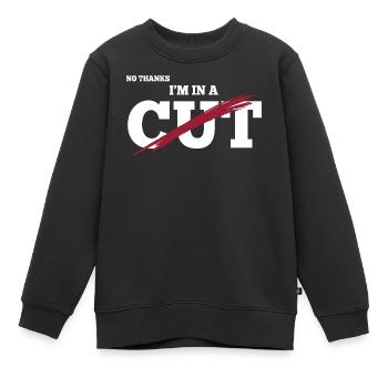 Saison de taille avec déficit calorique réduit - Sweat Premium enfant bio - noir - Devant - AI Model Kid Female (0cm)