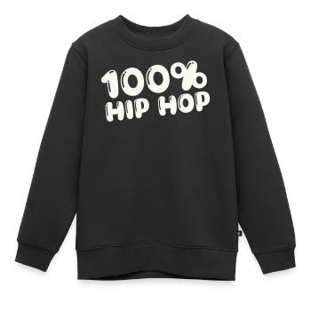 100,-_hip_hop- - Sweat Premium enfant bio - noir - Devant - AI Model Kid Female (0cm)