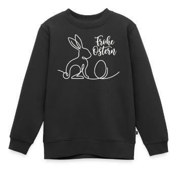 Frohe Ostern, Süßes Häschen Shirt, Hoodie, Schürze - Kinder Premium Organic Sweatshirt - Schwarz - Vorne - AI Model Kid Female (0cm)