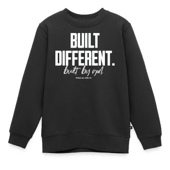 Built Different Built By God Psalm 139:14 - Kinder Premium Organic Sweatshirt - Schwarz - Vorne - AI Model Kid Female (0cm)