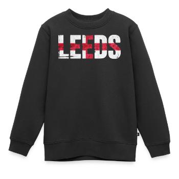 Leeds England - Kinder Premium Organic Sweatshirt - Schwarz - Vorne - AI Model Kid Female (0cm)