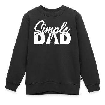 Einfache Vater-Silhouette Minimalistische Vaterschaft - Kinder Premium Organic Sweatshirt - Schwarz - Vorne - AI Model Kid Female (0cm)