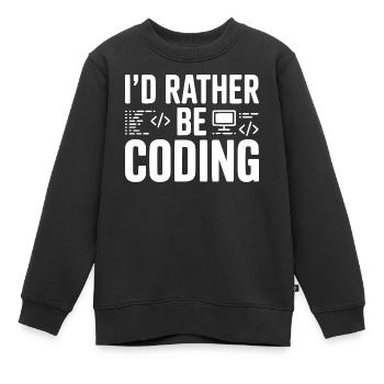 Ich würde lieber programmieren - Kinder Premium Organic Sweatshirt - Schwarz - Vorne - AI Model Kid Female (0cm)