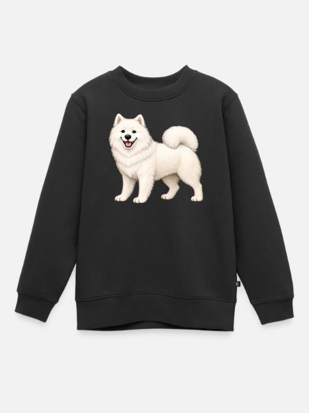 Weißer, pelziger Samojeden - Kinder Premium Organic Sweatshirt - Schwarz