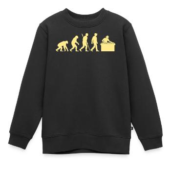 Evolution to a workplace DJ - Kids Premium Organic Sweatshirt - black - Front - AI Model Kid Female (0cm)