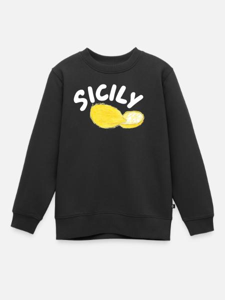 Illustration des citrons de Sicile - Sicile - Sweat Premium enfant bio - noir