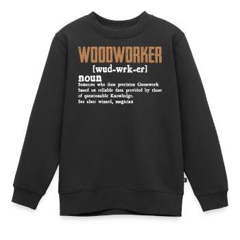 Conception d’une faute de frappe rustique pour menuisier - Sweat Premium enfant bio - noir - Devant - AI Model Kid Female (0cm)