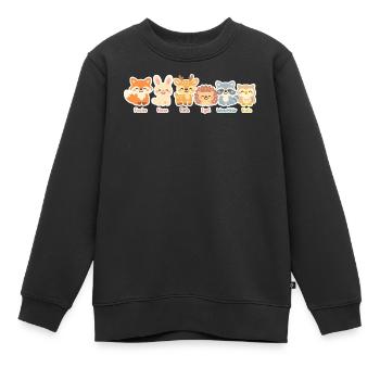 Niedliche Waldtiere Serie im Clipart-Stil - Kinder Premium Organic Sweatshirt - Schwarz - Vorne - AI Model Kid Female (0cm)