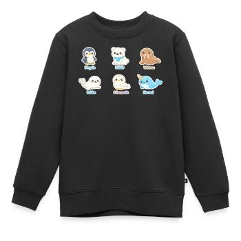 Kuschelige Arktis-Tierwelt - Kinder Premium Organic Sweatshirt - Schwarz - Vorne - AI Model Kid Female (0cm)