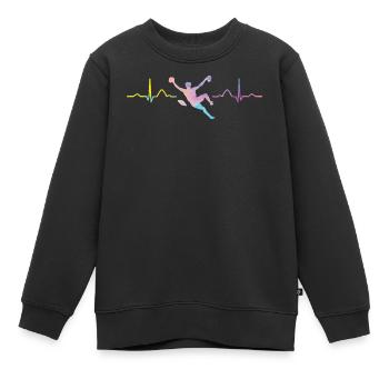 Boulderer Herzschlag Boulder Bouldern - Kinder Premium Organic Sweatshirt - Schwarz - Vorne - AI Model Kid Female (0cm)