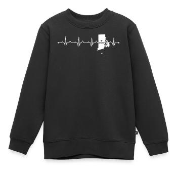 Rhode Island Heart Love Minimalist Travel Slogan - Kinder Premium Organic Sweatshirt - Schwarz - Vorne - AI Model Kid Female (0cm)