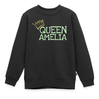 Amelia - Kinder Premium Organic Sweatshirt - Schwarz - Vorne - AI Model Kid Female (0cm)