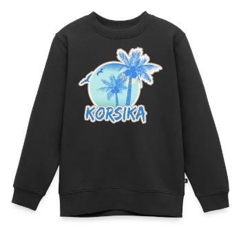 Strand Korsika - Kinder Premium Organic Sweatshirt - Schwarz - Vorne - AI Model Kid Female (0cm)