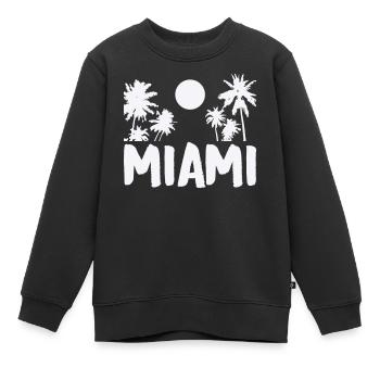 miami- - Kinder Premium Organic Sweatshirt - Schwarz - Vorne - AI Model Kid Female (0cm)