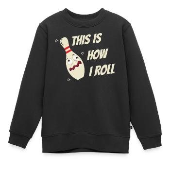 Dicons de Bowling Skittles Voilà comment je roule - Sweat Premium enfant bio - noir - Devant - AI Model Kid Female (0cm)