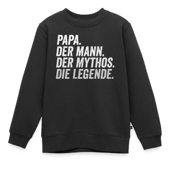 Papa Mann Mythos Legende - Kinder Premium Organic Sweatshirt - Schwarz - Vorne - AI Model Kid Female (0cm)