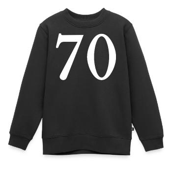70. 70 ANS. 70e ANNIVERSAIRE. ANNIVERSAIRE 70 ANS. - Sweat Premium enfant bio - noir - Devant - AI Model Kid Female (0cm)