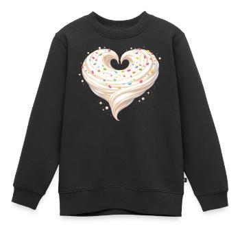 Sahne Herz Backen Süßes Design - Kinder Premium Organic Sweatshirt - Schwarz - Vorne - AI Model Kid Female (0cm)