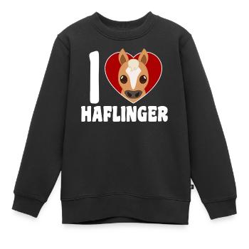J’adore le cœur Haflinger - Sweat Premium enfant bio - noir - Devant - AI Model Kid Female (0cm)