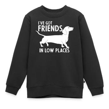 Dackel in niedrigen Lagen - Kinder Premium Organic Sweatshirt - Schwarz - Vorne - AI Model Kid Female (0cm)