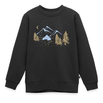 Nacht-Bergcamping-Szene - Kinder Premium Organic Sweatshirt - Schwarz - Vorne - AI Model Kid Female (0cm)