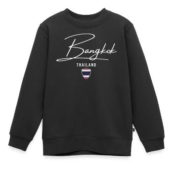 Bangkok, Thailand, elegantes Design Bangkok - Kinder Premium Organic Sweatshirt - Schwarz - Vorne - AI Model Kid Female (0cm)