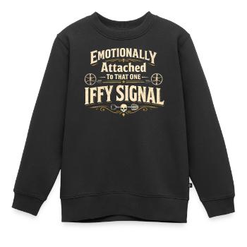 An jedem Signal hängen | Sondeln Detektor - Kinder Premium Organic Sweatshirt - Schwarz - Vorne - AI Model Kid Female (0cm)