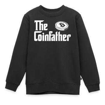 Coinfather Crypto Bitcoin Hodl Blockchain-Parodie - Kinder Premium Organic Sweatshirt - Schwarz - Vorne - AI Model Kid Female (0cm)
