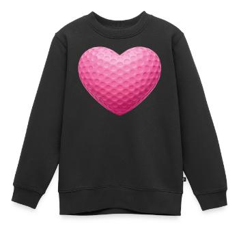 Pink Heart Golfball-Textur - Kinder Premium Organic Sweatshirt - Schwarz - Vorne - AI Model Kid Female (0cm)