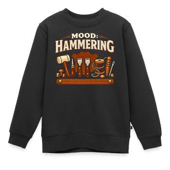 Stimmung: Hämmern | Lederwerkzeug - Kinder Premium Organic Sweatshirt - Schwarz - Vorne - AI Model Kid Female (0cm)