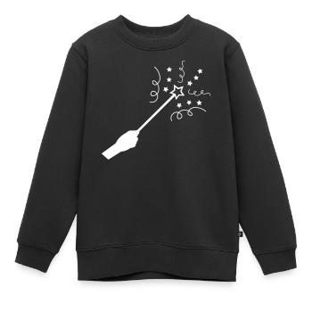 Sternenzauber Zauberstab - Kinder Premium Organic Sweatshirt - Schwarz - Vorne - AI Model Kid Female (0cm)