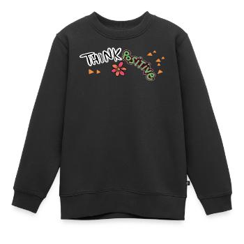 Think Positive - Kids Premium Organic Sweatshirt - black - Front - AI Model Kid Female (0cm)