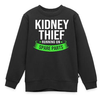 Don d’organes par don de rein - Sweat Premium enfant bio - noir - Devant - AI Model Kid Female (0cm)