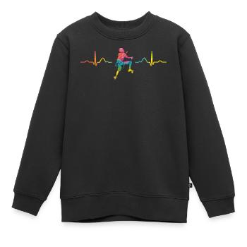 Boulderer Herzschlag Boulder Bouldern - Kinder Premium Organic Sweatshirt - Schwarz - Vorne - AI Model Kid Female (0cm)